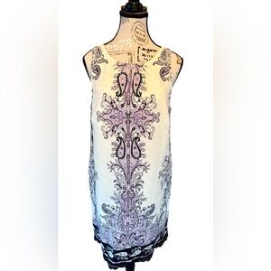 NWT LOFT Paisley Midi Dress in Ivory and Lilac, Women’s Size 4